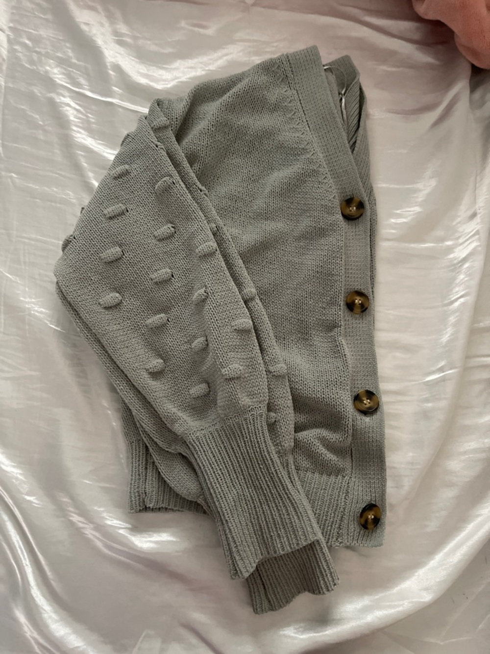 Pompon cropped cardigan